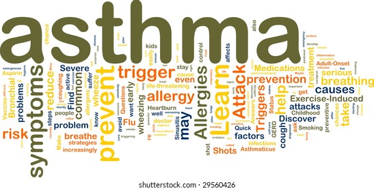 Word Cloud Tags Concept Illustration Of Asthma