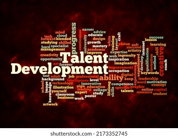 Word Cloud with TALENT DEVELOPMENT concept create with text only.
