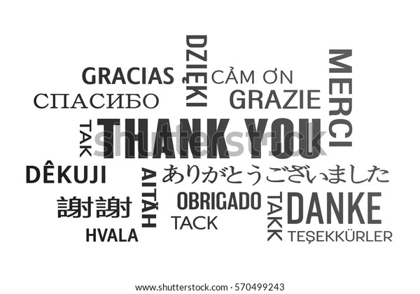 Word Cloud Thank You Different Languages Stock Illustration 570499243