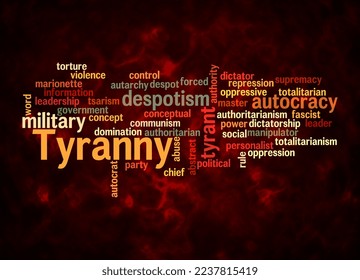 Word Cloud with TYRANNY concept create with text only.