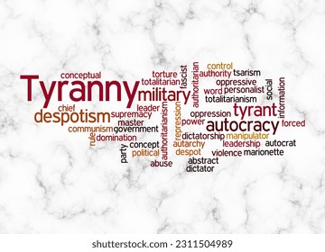 Word Cloud with TYRANNY concept create with text only.
