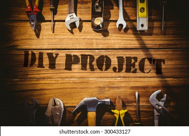 The Word Diy Project Against Desk With Tools