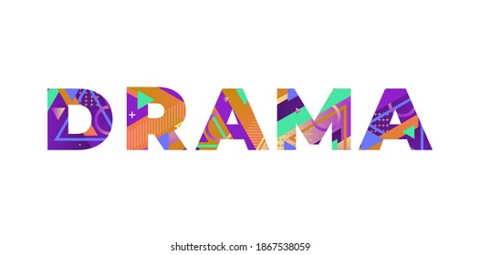 Word Drama Concept Written Colorful Retro Stock Illustration 1867538059 ...