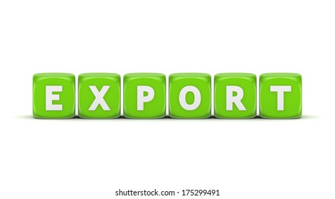 Word EXPORT.Isolated on white.3d rendered.