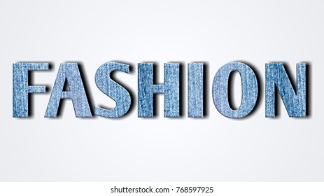 Word Fashion Made Jeans Texture On Stock Illustration 768597925 ...