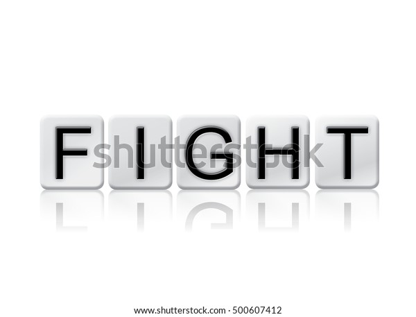 Word Fight Written Tile Letters Isolated のイラスト素材