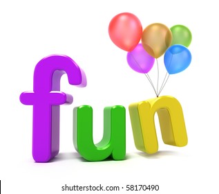 Word Fun Colourful Letters 3d Concept Stock Illustration 58170490 ...