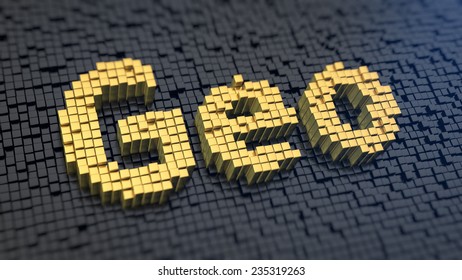 Word Geo Yellow Square Pixels On Stock Illustration 235319263 ...