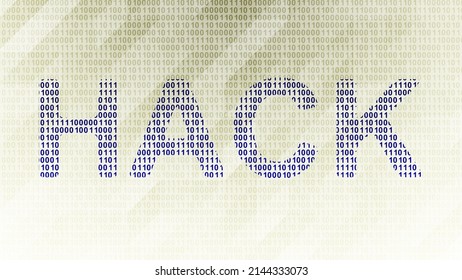 Word Hack On Binary Code ( Array Of Bits ). Illustration.