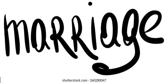 Word Marriage Black Writing By Hand Stock Illustration 260280047 ...