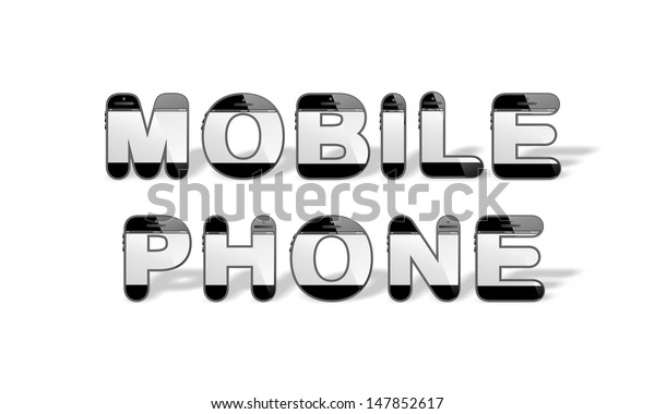 Word Mobile Phone Smart Design Smartphone Stock Illustration