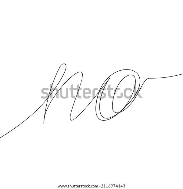 Word No continuous one line drawing, Calligraphy\
lettering handwriting graphics minimalist linear illustration made\
of single line