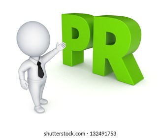 Word PR.Isolated On White Background.3d Rendered.