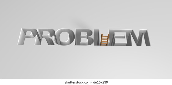 the word problem and a ladder - 3d illustration