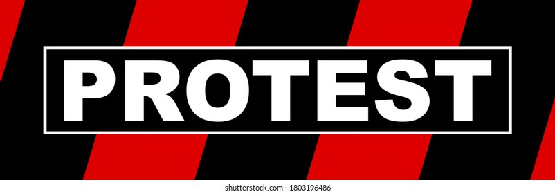 word protest on dark background