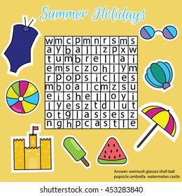 2,175 Summer word search Images, Stock Photos & Vectors | Shutterstock