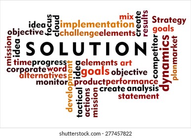 The Word Of Solution On Collage Word