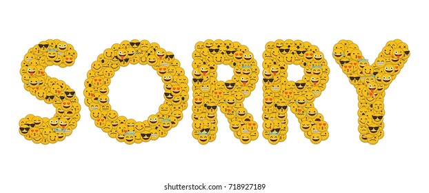 Word Sorry Written Social Media Emoji Stock Illustration 718927189 ...