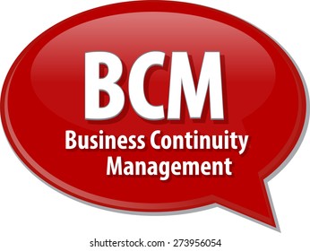 Word Speech Bubble Illustration Of Business Acronym Term BCM Business Continuity Management