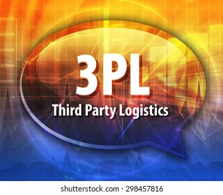word speech bubble illustration of business acronym term 3PL 3rd Party Logistics