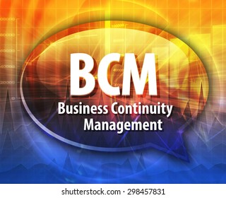 Word Speech Bubble Illustration Of Business Acronym Term BCM Business Continuity Management