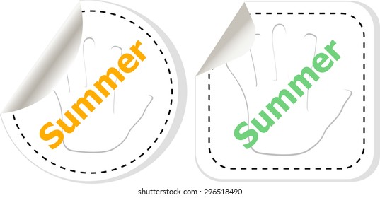 word summer web button isolated on white background, icon design
