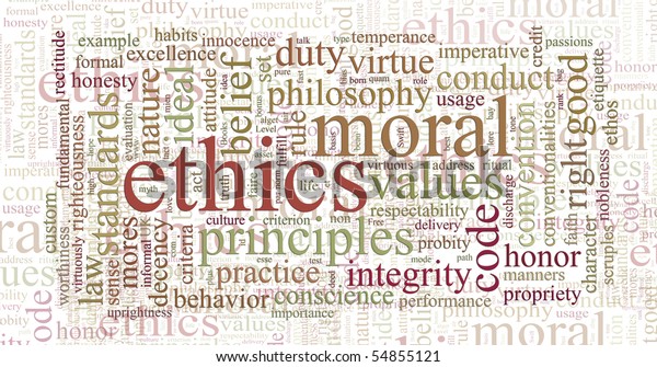 Word Tag Cloud Ethics Morals Values Stock Illustration 54855121