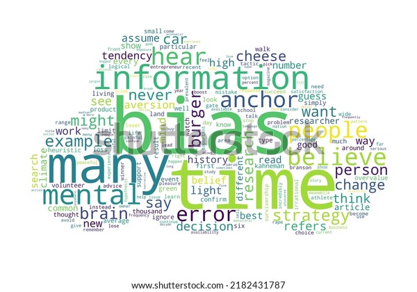 Word tag\
cloud on white background. Concept of\
bias.