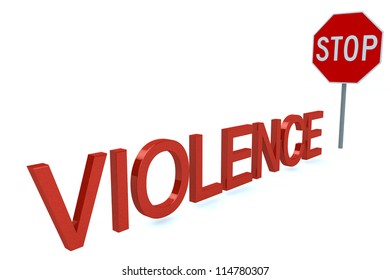 Word Violence Before Stop Sign Isolated Stock Illustration 114780307 ...