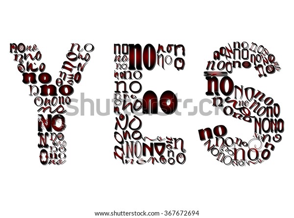 Word Yes Consisting Small No Isolated Stock Illustration 367672694