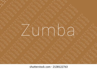 Word Zumba In Languages Of World. Logo Zumba On Dark Telegrey Color Background. Simple Texture Pattern