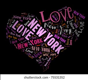 Wordcloud: love heart of city New York