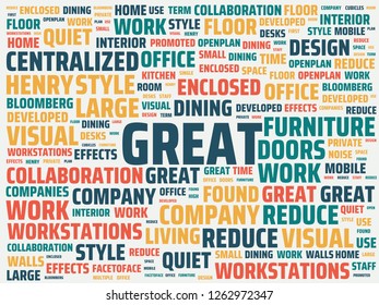 Wordcloud Main Word Great Associated Words Stock Illustration ...