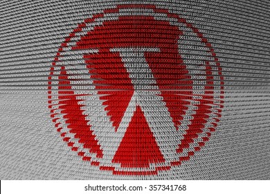 WordPress is presented in the form of binary code 3d illustration