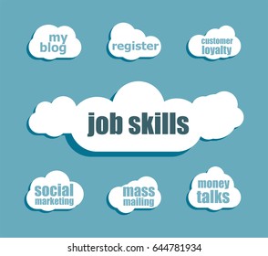 words job skills. Education concept . Design with abstract speech bubble set - Powered by Shutterstock