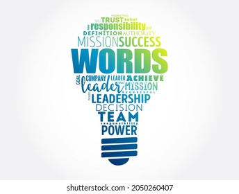 Words Light Bulb Word Cloud Collage Stock Illustration 2050260407 ...