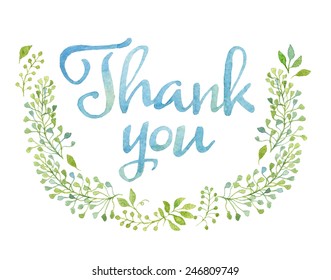 Thank You Appreciation Gratitude Floral Leaves Stock Vector (Royalty ...