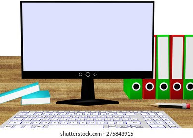 Work desk with computer