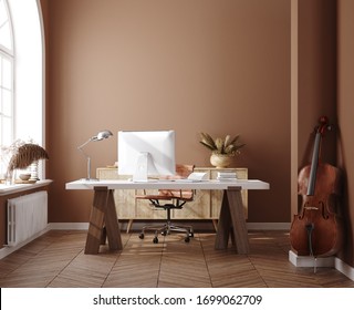 Work From Home, Home Office, 3d Render