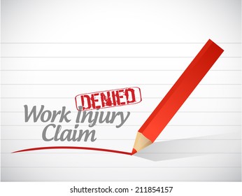 Work Injury Claim Denied Illustration Design Over A White Background