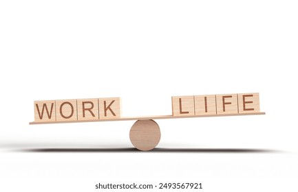 work life balance wooden cube block relaxation work job career using freelance employee motivation inspiration strategy wellbeing strategy symbol sign compare lifestyle object success icon.3d render - Powered by Shutterstock