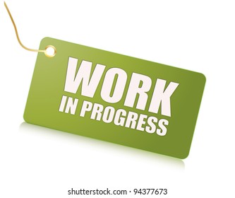 Work Progress Label Stock Illustration
