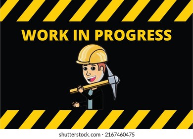 Work Progress Safety Sign Board Stock Illustration 2167460475 ...