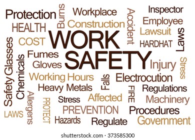 Work Safety Word Cloud On White Stock Illustration 373585300 | Shutterstock