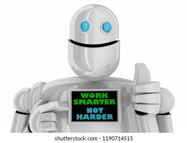 Work Smarter Not Harder Process Efficiency Hacks Robot 3d Illustration