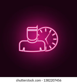 Work Time Icon. Elements Of HR & Heat Hunting In Neon Style Icons. Simple Icon For Websites, Web Design, Mobile App, Info Graphics