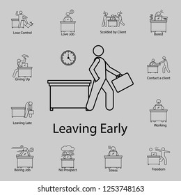 worker living early icon  Detailed set People in the work icons  Premium graphic design  One the collection icons for websites  web design  mobile app