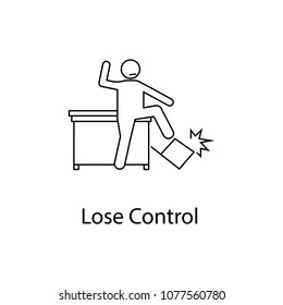worker is losing control icon. Element people at the workplace for mobile concept and web apps. Thin line icon for website design and development app development. Premium icon on white background