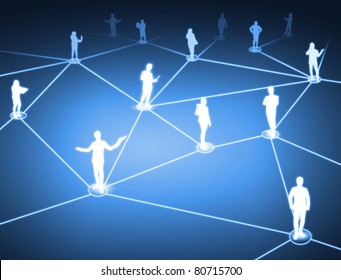 worker standing on a virtual connection, network