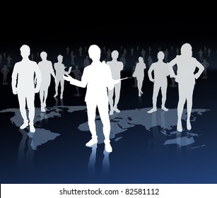 worker standing on a virtual connection, network